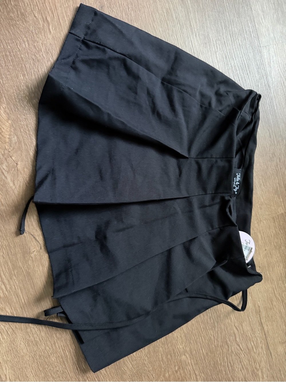 Black Pleated Skater Mini Skirt